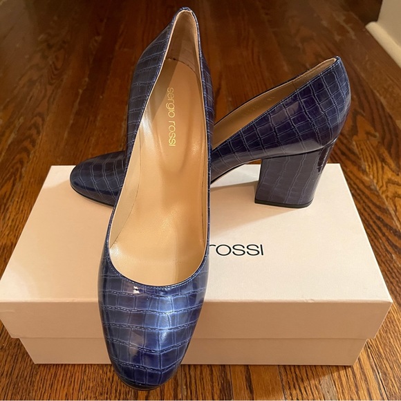 Sergio Rossi Crocco-Cobalto Pumps size 38.5 - Picture 2 of 7